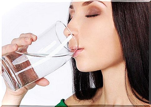 woman drinking water