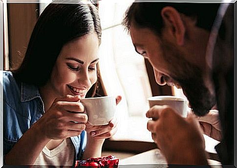 Couple drinking coffee