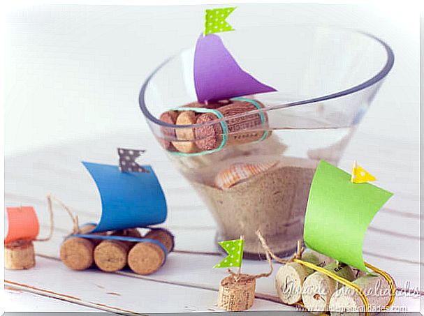 Small boats with corks