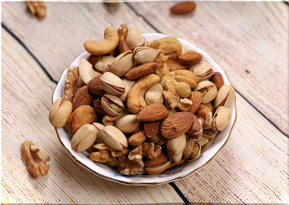 Nuts in a bowl.