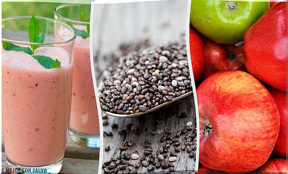 Plum, chia and apple smoothie to regulate the intestine